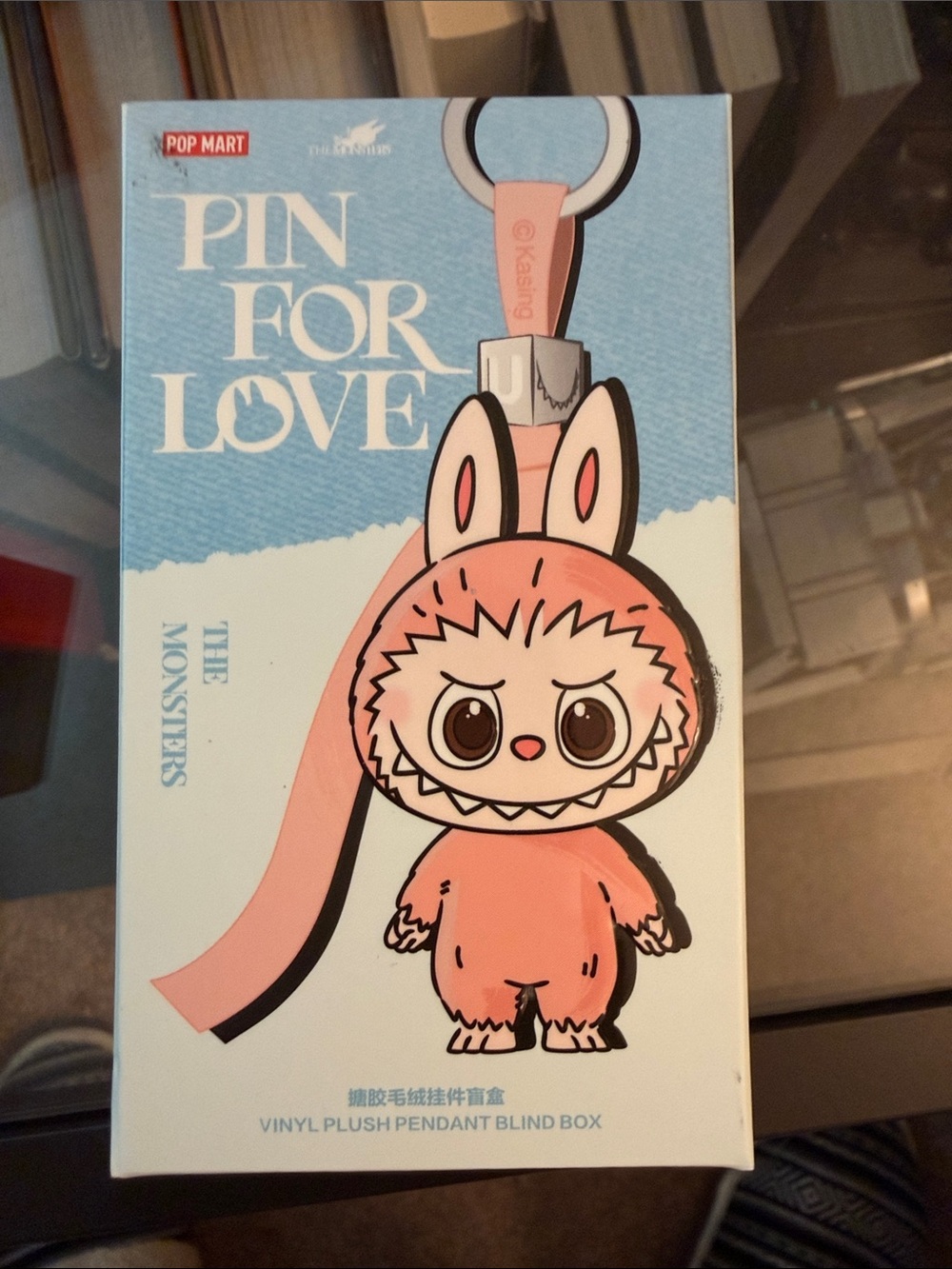 Pop Mart "Pin For Love" Pink Bunny Monster Vinyl Pendant - LETTER W